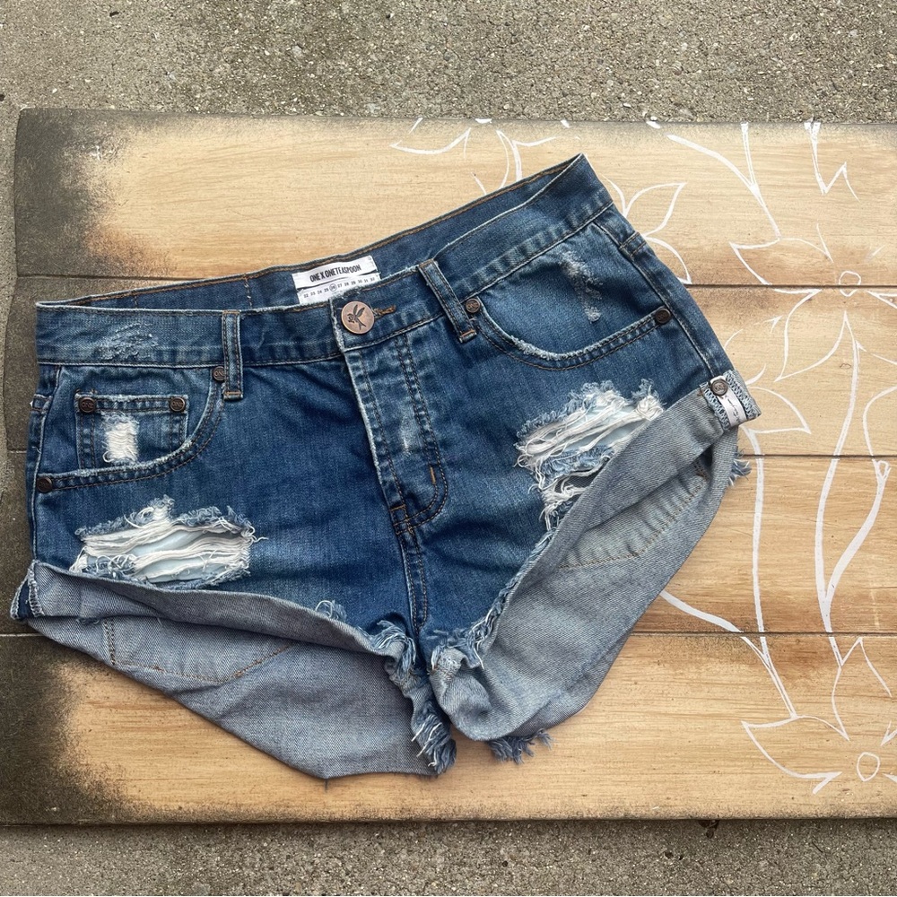 One Teaspoon Distressed Jean Shorts Size 26 - Bandits